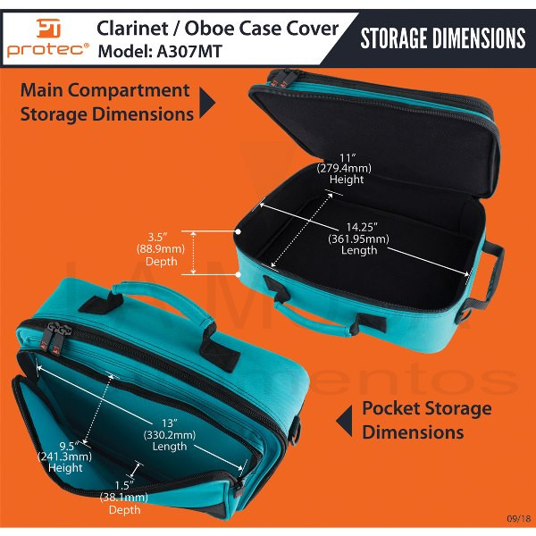 Protec Deluxe Clarinet Mint A307MT Oboe Case Cover 