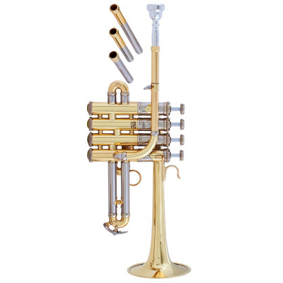 Piccolo Trumpet Brass Finish Picollo Bb/A Pitch W/Case-Mp Gold : :  Musical Instruments, Stage & Studio