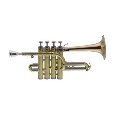 SHREYAS Brass Piccolo Trumpet Brass Finish Picollo Bb/A Pitch W/Case-Mp 